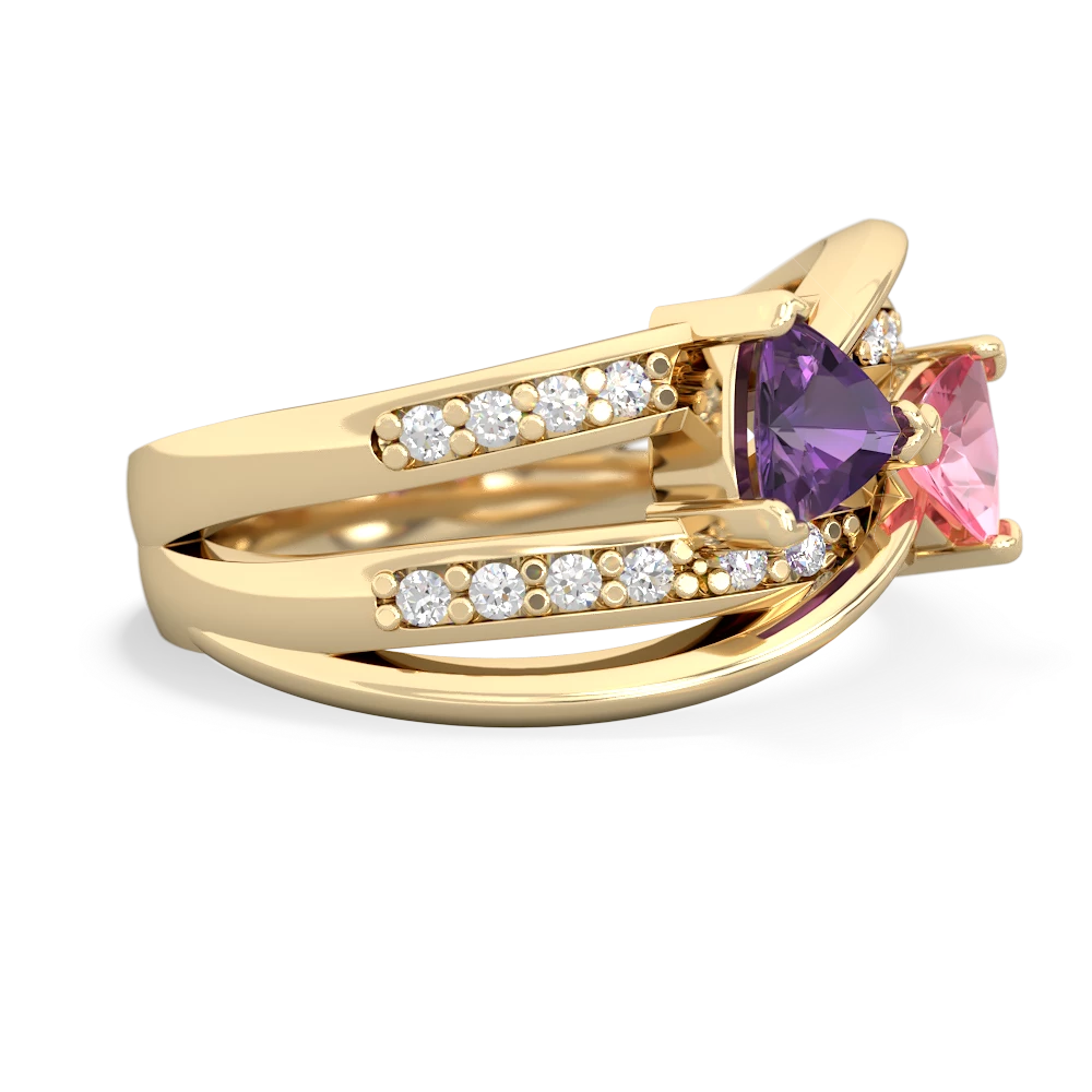 Amethyst Bowtie 14K Yellow Gold ring R2360