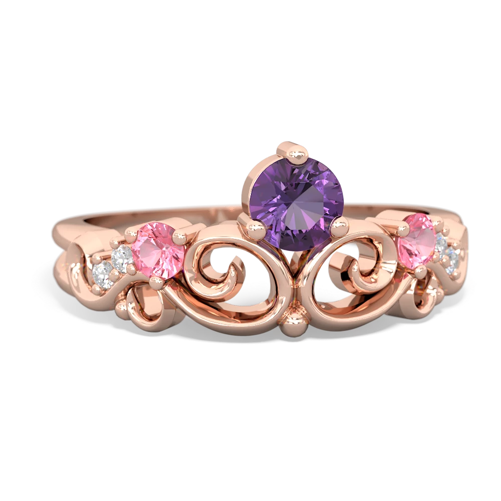 Amethyst Crown Keepsake 14K Rose Gold ring R5740