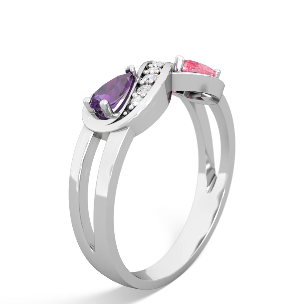 Amethyst Diamond Infinity 14K White Gold ring R5390