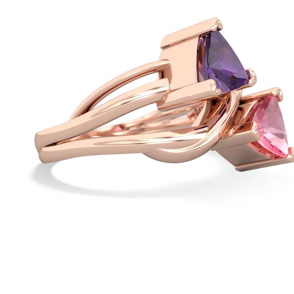 Amethyst Split Band Swirl 14K Rose Gold ring R2341