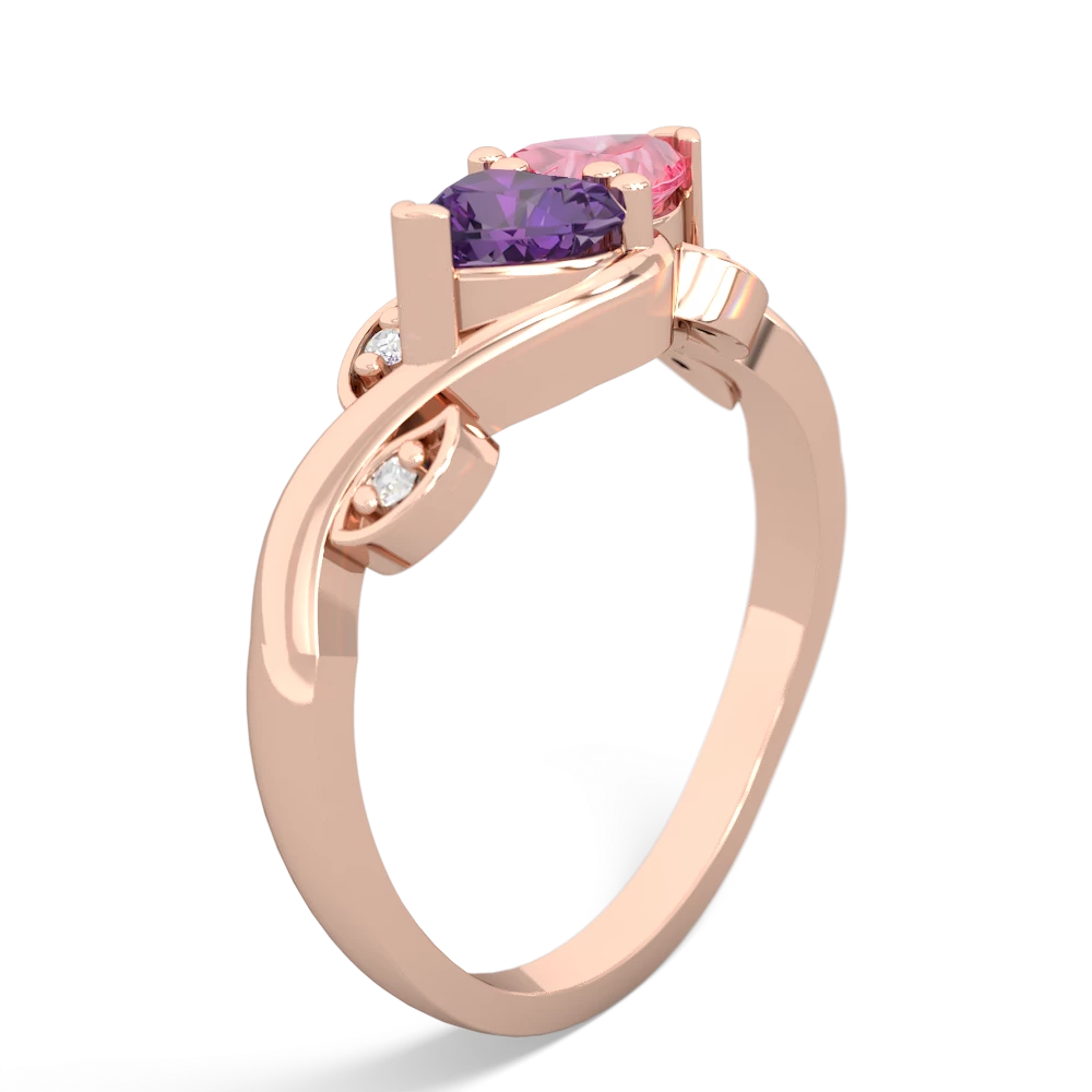 Amethyst Floral Elegance 14K Rose Gold ring R5790