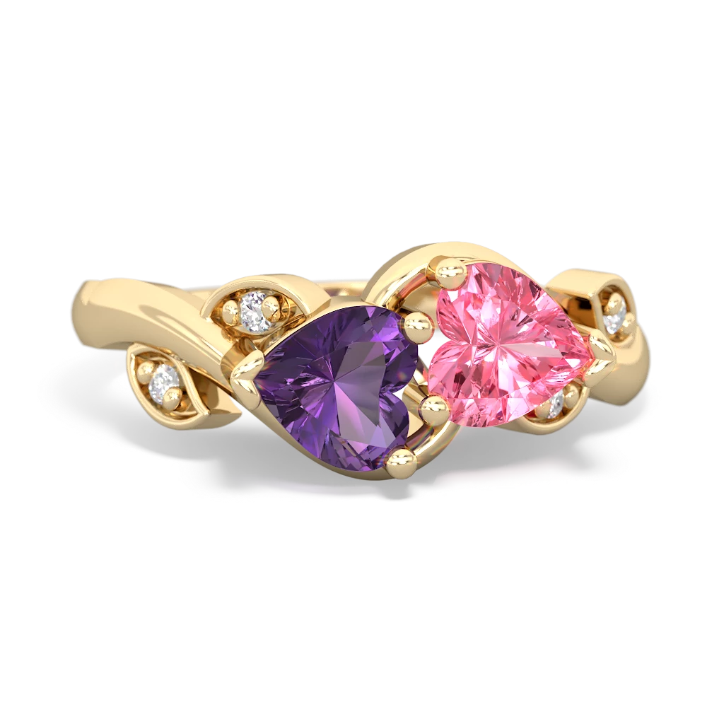 Amethyst Floral Elegance 14K Yellow Gold ring R5790