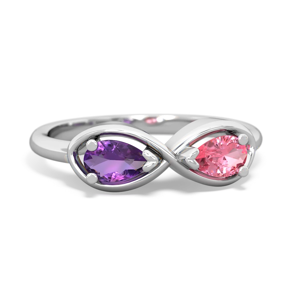 Amethyst Infinity 14K White Gold ring R5050