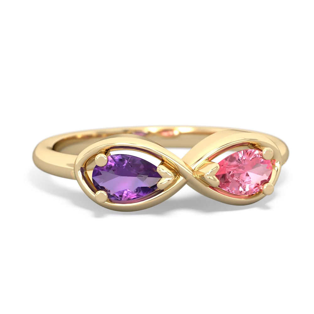 Amethyst Infinity 14K Yellow Gold ring R5050