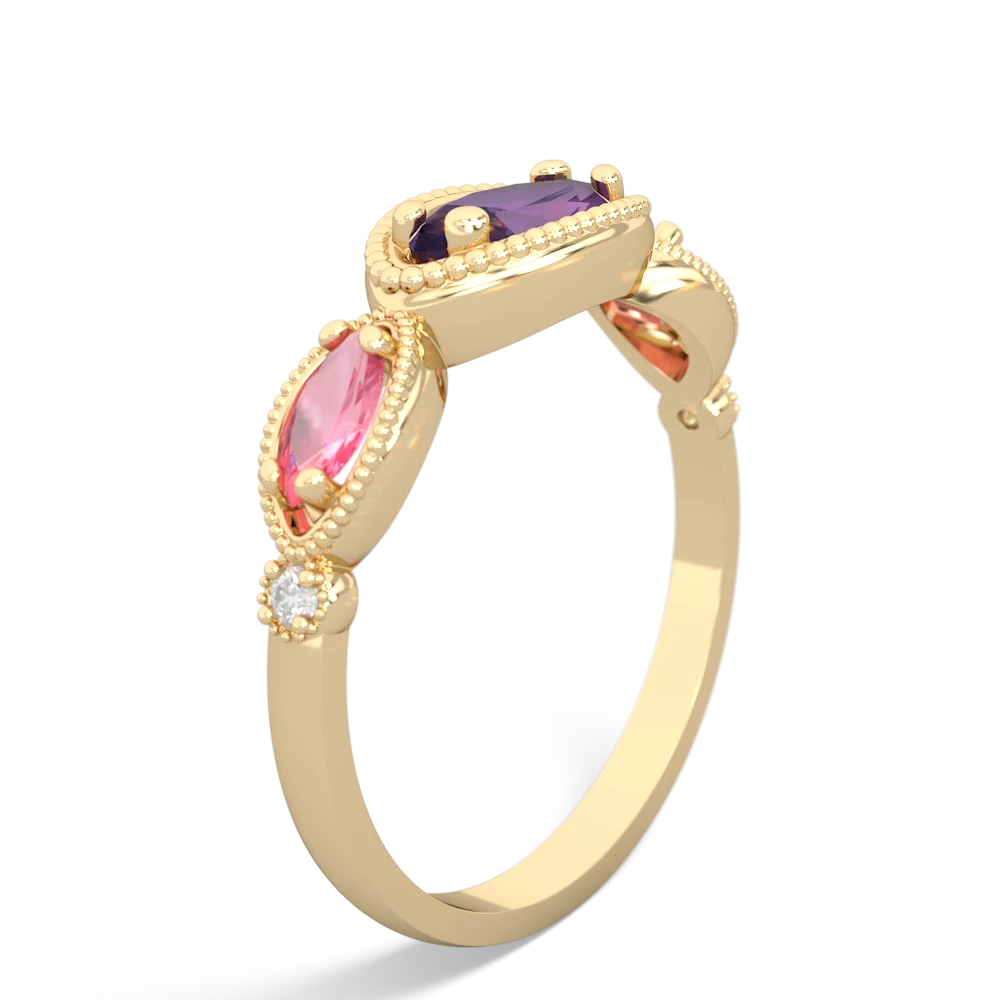 Amethyst Milgrain Marquise 14K Yellow Gold ring R5700