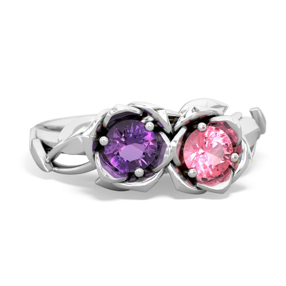 Amethyst Rose Garden 14K White Gold ring R5510