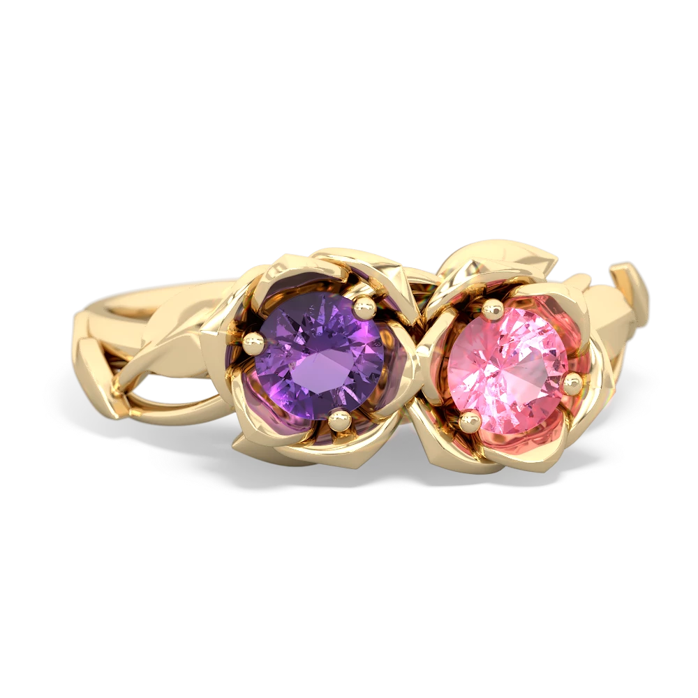 Amethyst Rose Garden 14K Yellow Gold ring R5510