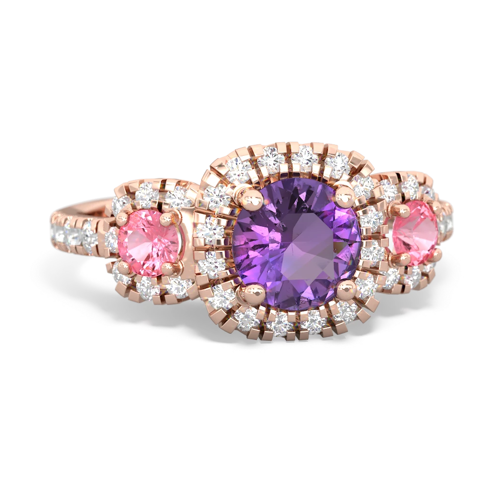 Amethyst Regal Halo 14K Rose Gold ring R5350