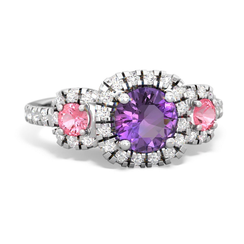 Amethyst Regal Halo 14K White Gold ring R5350