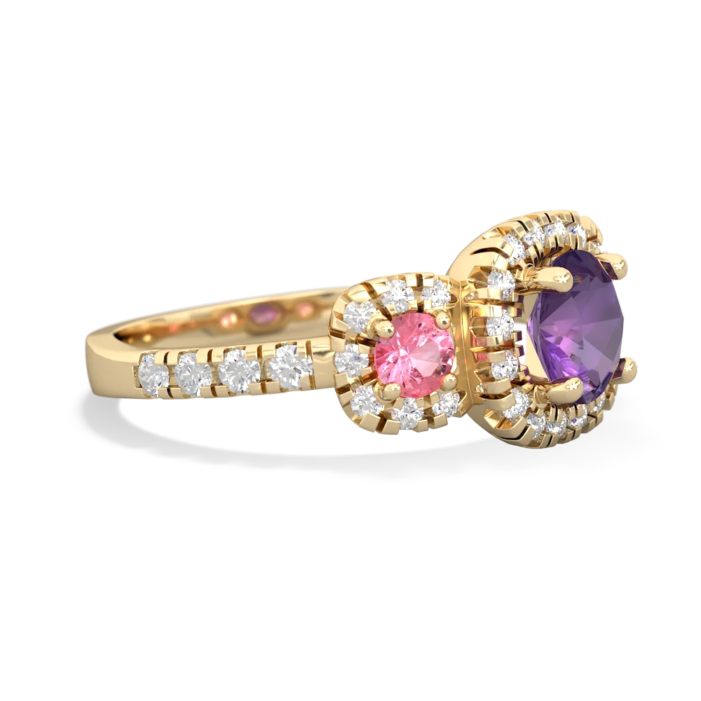 Amethyst Regal Halo 14K Yellow Gold ring R5350