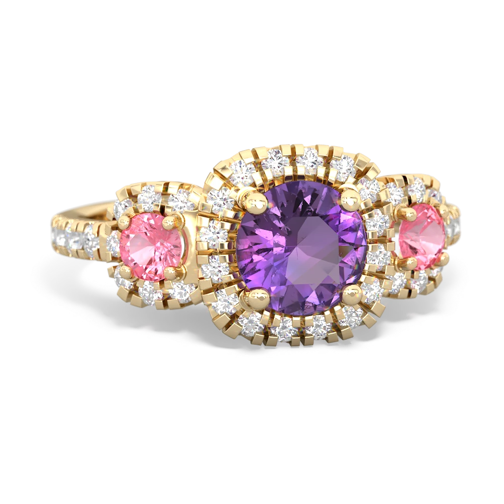 Amethyst Regal Halo 14K Yellow Gold ring R5350