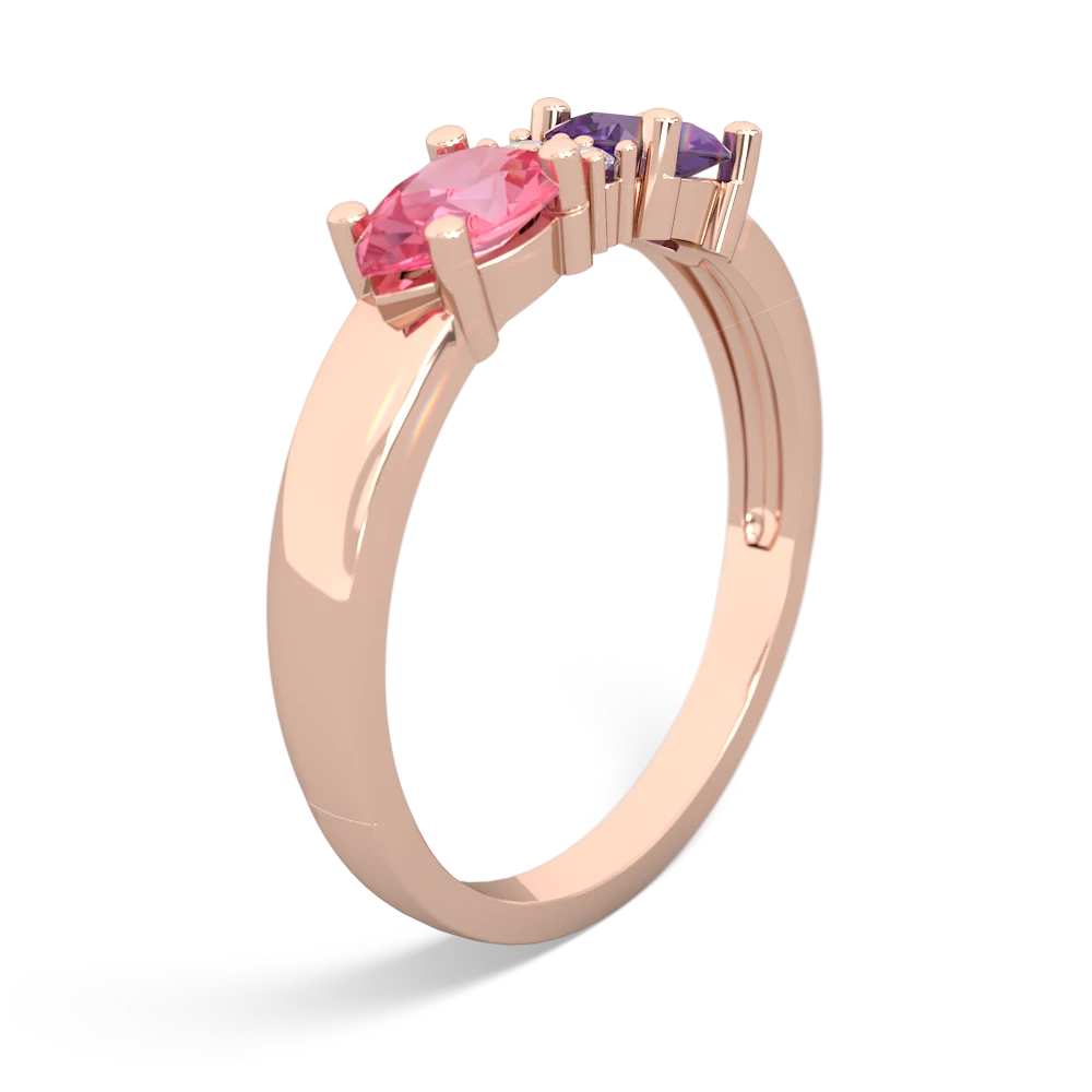 Amethyst Pear Bowtie 14K Rose Gold ring R0865