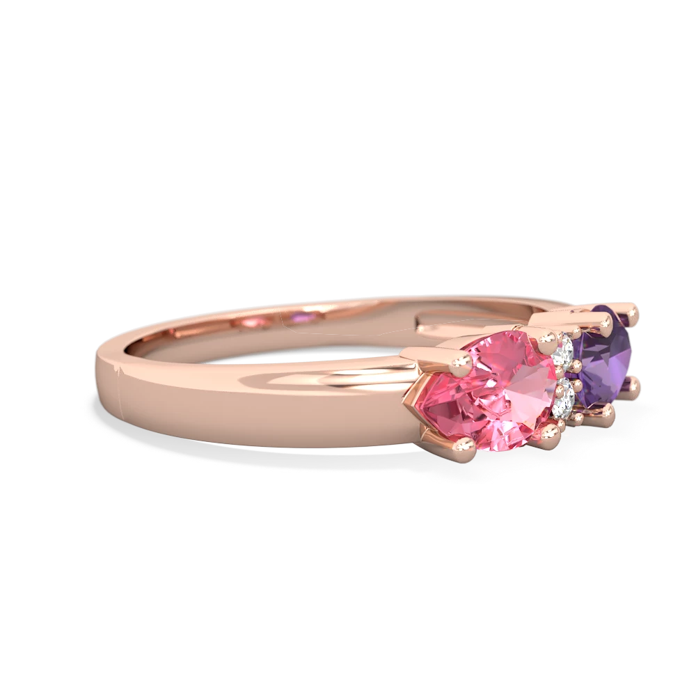 Amethyst Pear Bowtie 14K Rose Gold ring R0865