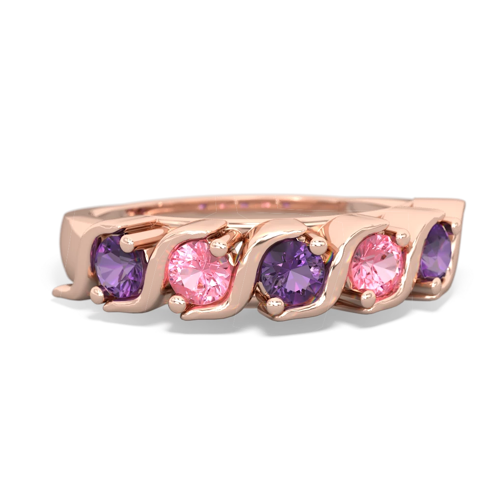 Amethyst Anniversary Band 14K Rose Gold ring R2089