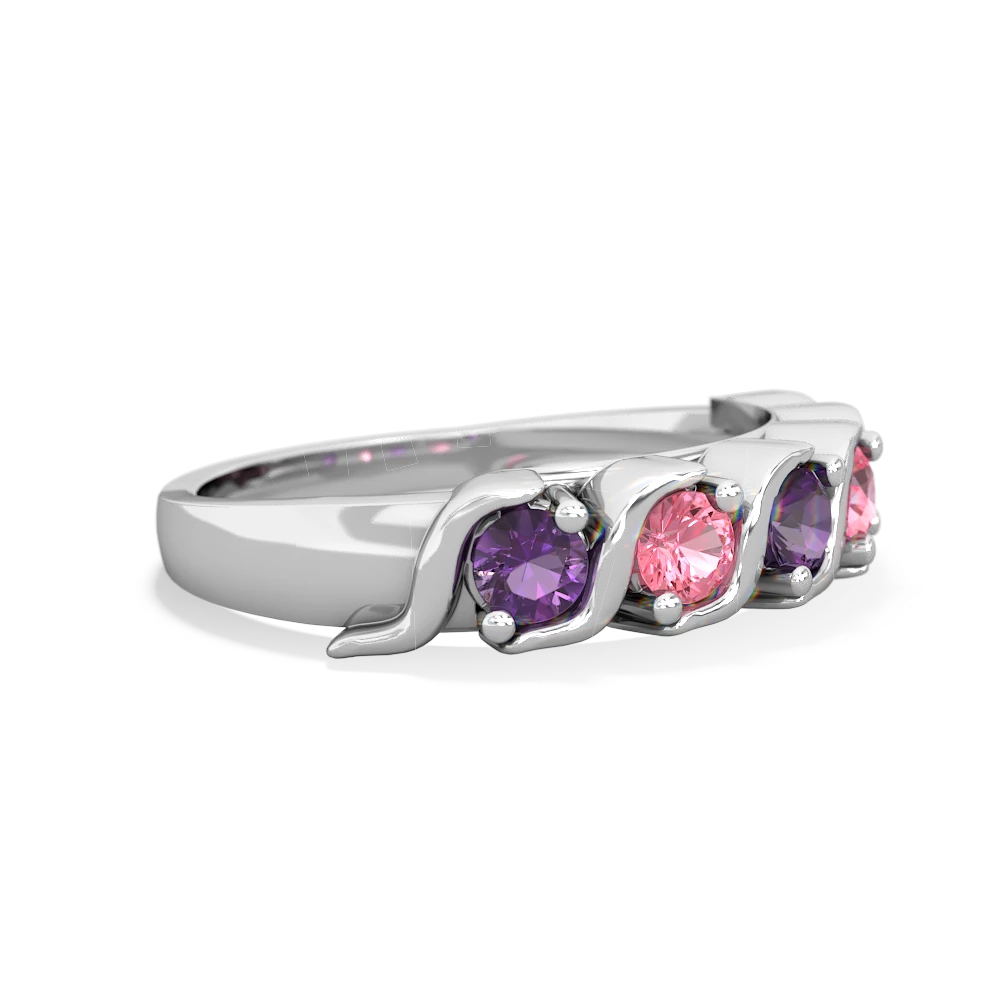 Amethyst Anniversary Band 14K White Gold ring R2089