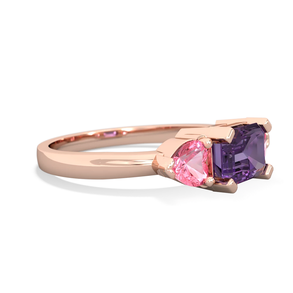 Amethyst Three Stone 14K Rose Gold ring R5235