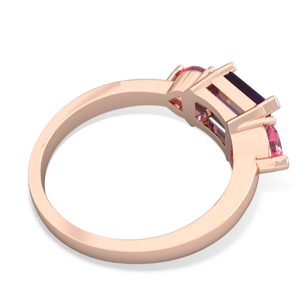 Amethyst Three Stone 14K Rose Gold ring R5235