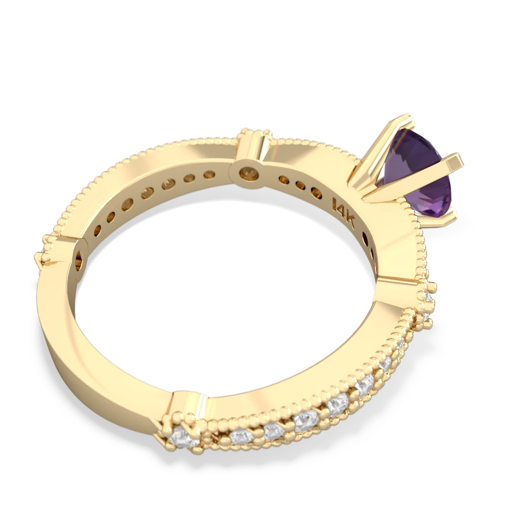 Amethyst Sparkling Tiara 6Mm Round 14K Yellow Gold ring R26296RD