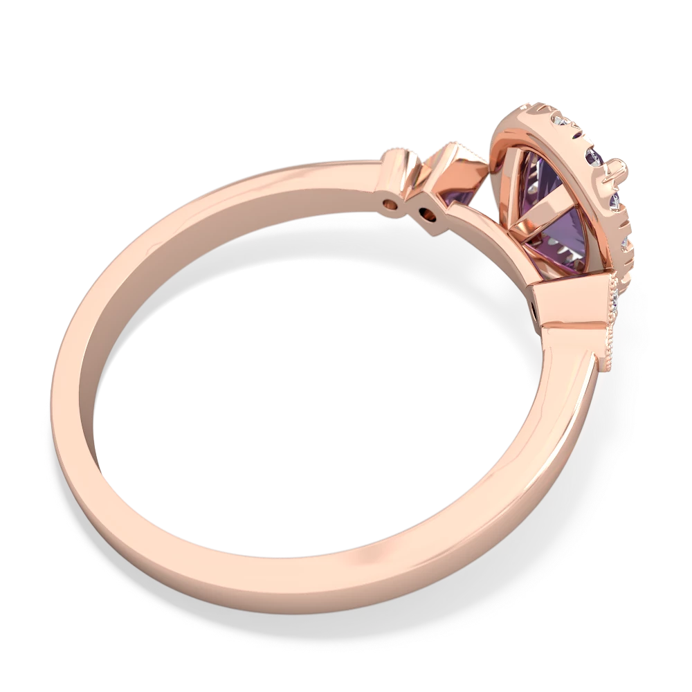 Amethyst Antique-Style Halo 14K Rose Gold ring R5720