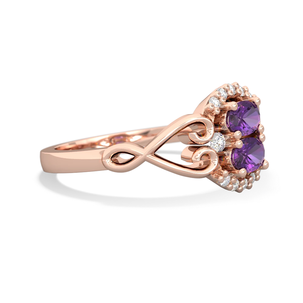 Amethyst Love Nest 14K Rose Gold ring R5860