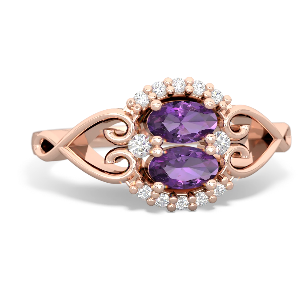 Amethyst Love Nest 14K Rose Gold ring R5860