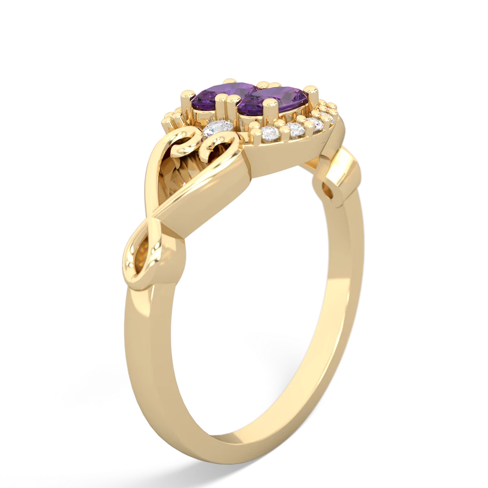 Amethyst Love Nest 14K Yellow Gold ring R5860