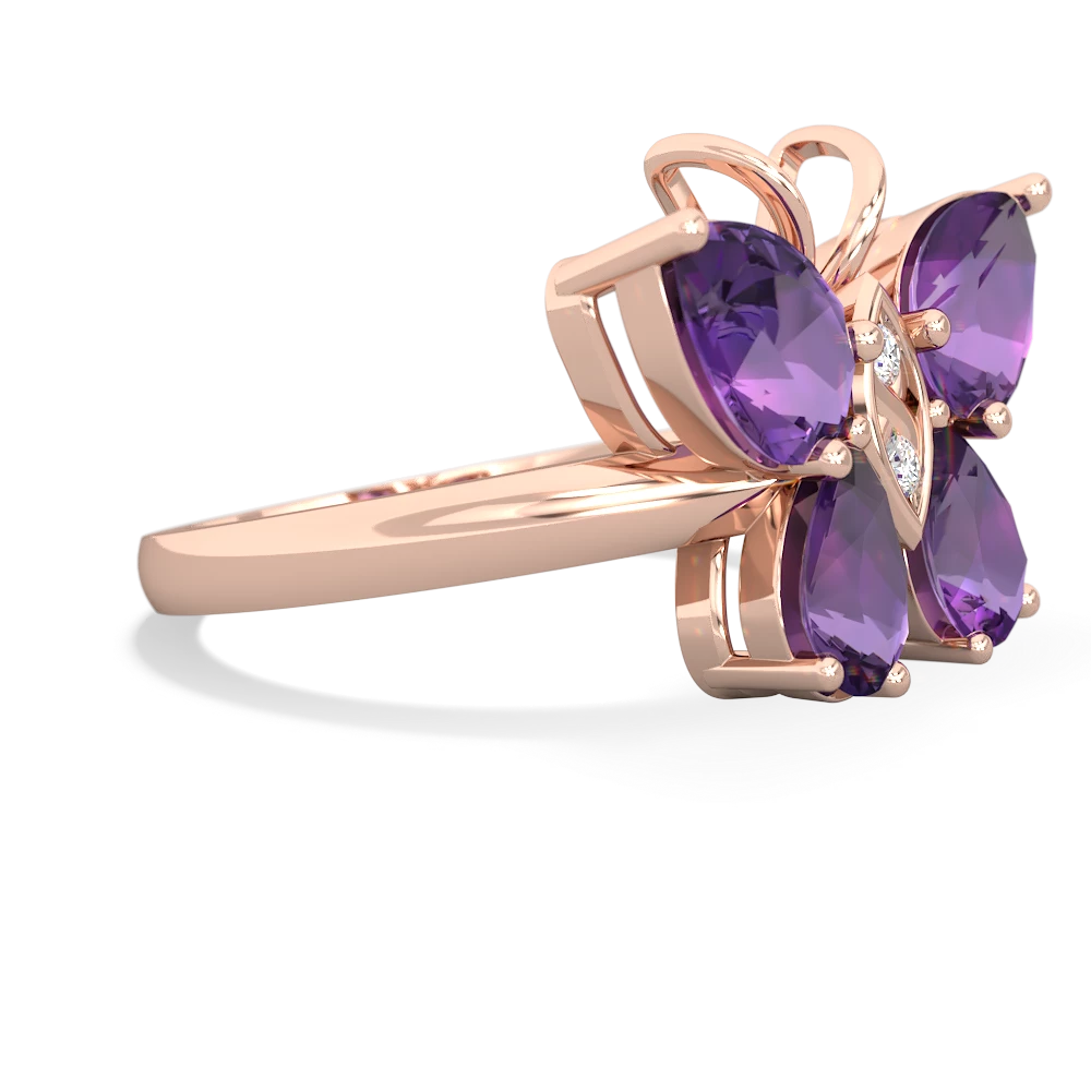 Amethyst Butterfly 14K Rose Gold ring R2215