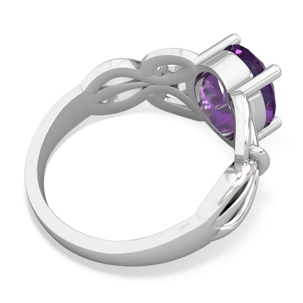 Amethyst Celtic Knot Cocktail 14K White Gold ring R2377