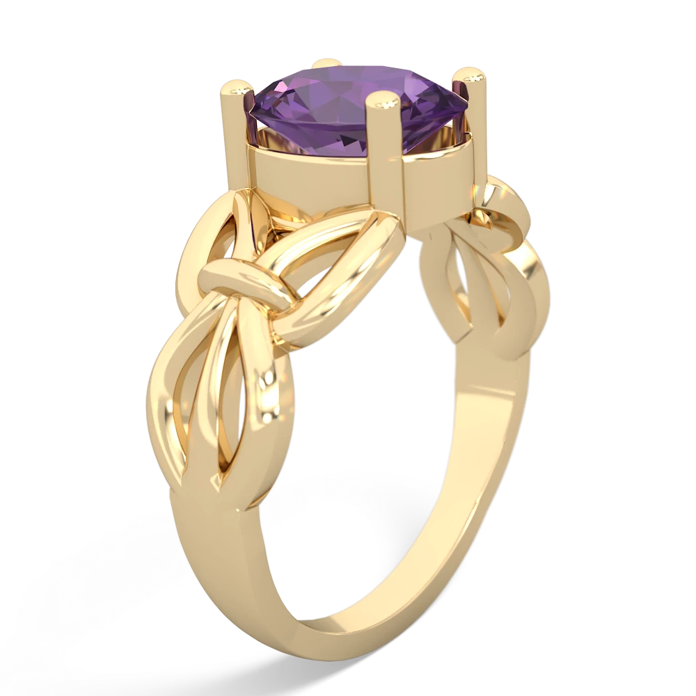 Amethyst Celtic Knot Cocktail 14K Yellow Gold ring R2377