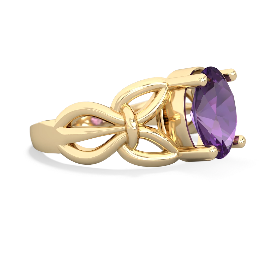 Amethyst Celtic Knot Cocktail 14K Yellow Gold ring R2377