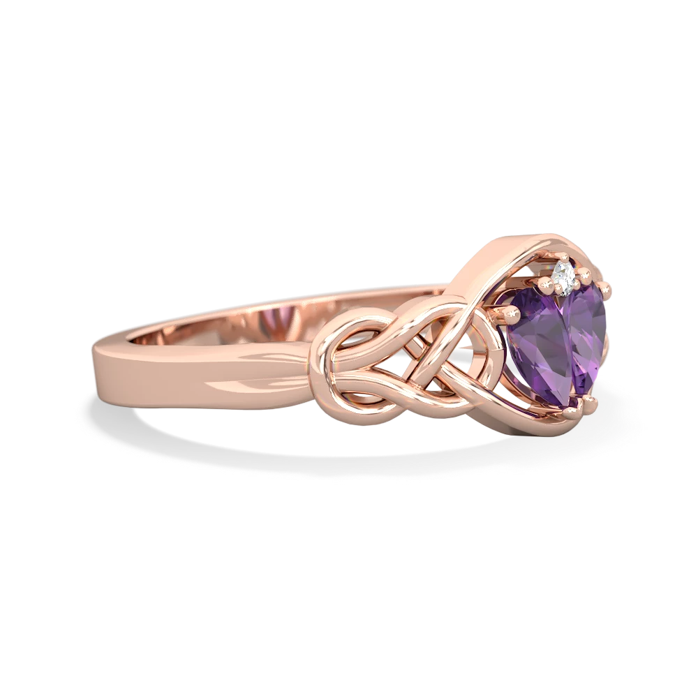 Amethyst Celtic Love Knot 14K Rose Gold ring R5420