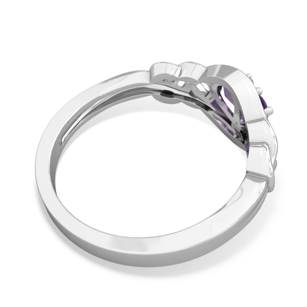 Amethyst Celtic Love Knot 14K White Gold ring R5420