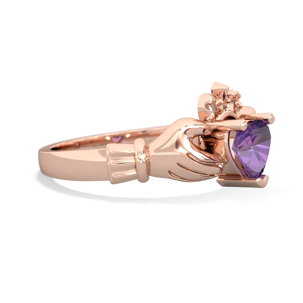 Amethyst Claddagh 14K Rose Gold ring R2370