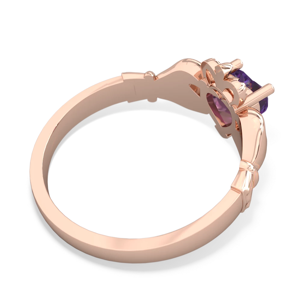 Amethyst Claddagh 14K Rose Gold ring R2370