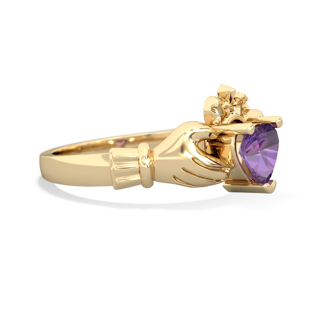 Amethyst Claddagh 14K Yellow Gold ring R2370