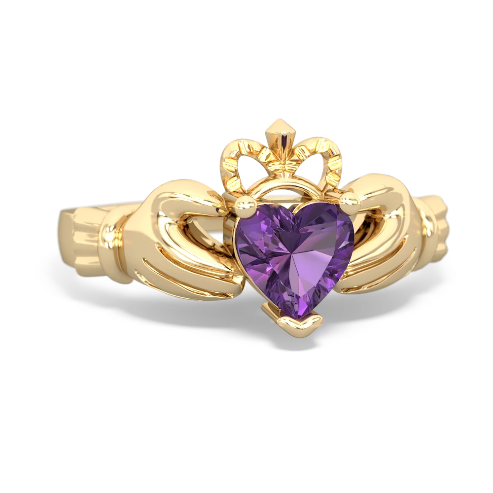 Amethyst Claddagh 14K Yellow Gold ring R2370