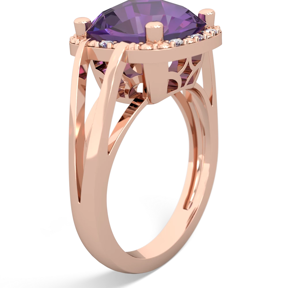 Amethyst Art Deco Cocktail 14K Rose Gold ring R2498