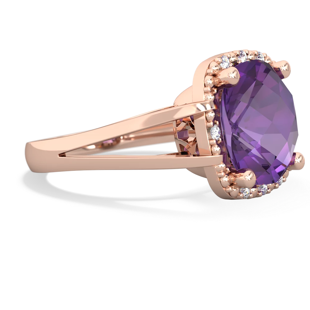 Amethyst Art Deco Cocktail 14K Rose Gold ring R2498