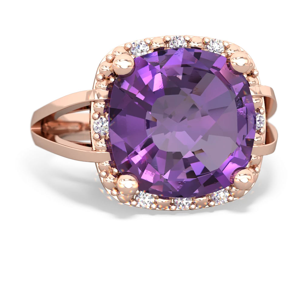 Amethyst Art Deco Cocktail 14K Rose Gold ring R2498