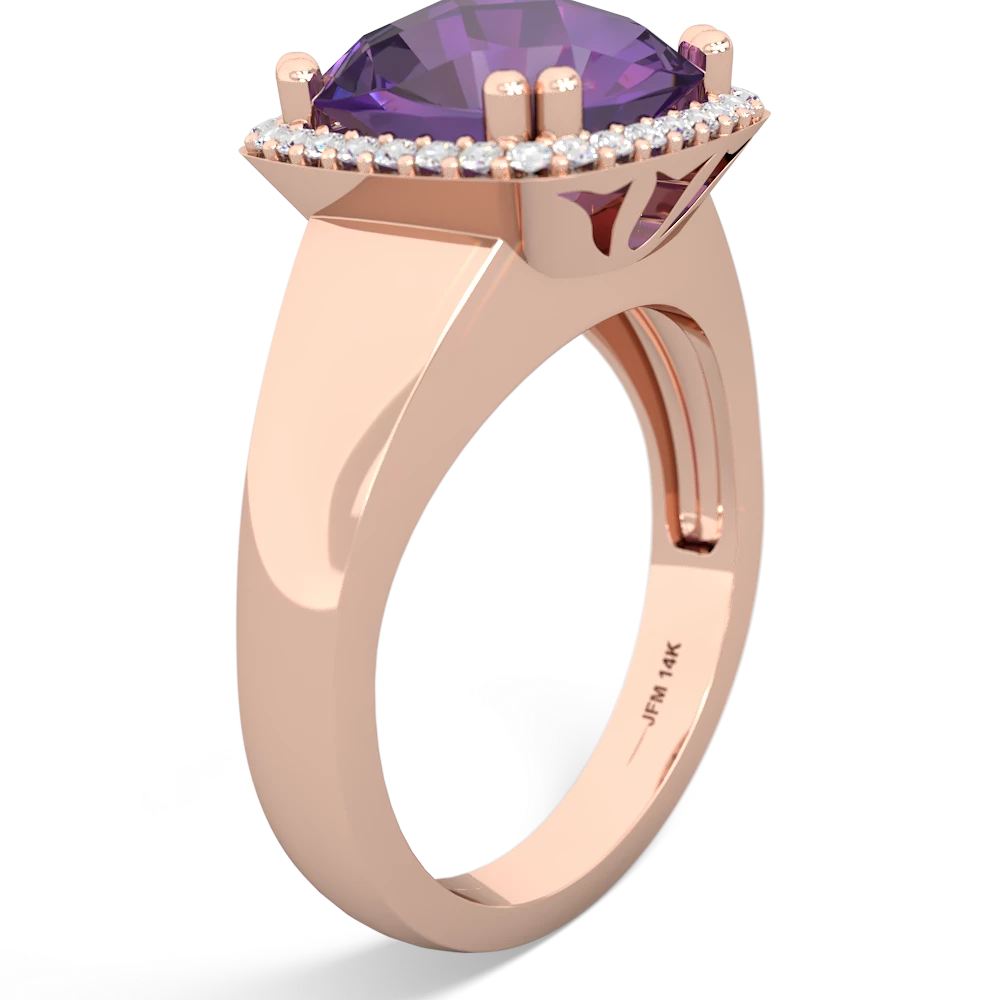 Amethyst Halo Cocktail 14K Rose Gold ring R2544