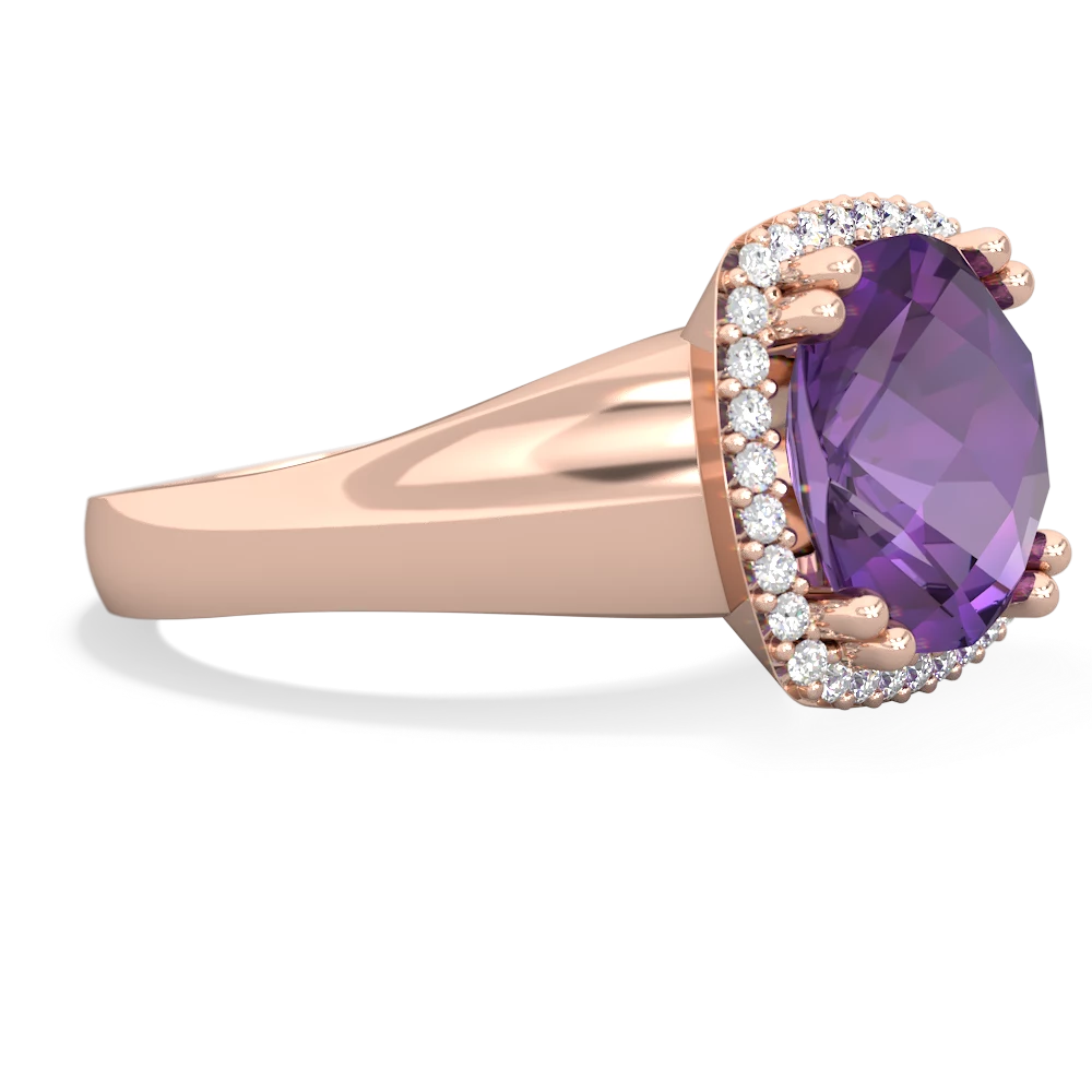 Amethyst Halo Cocktail 14K Rose Gold ring R2544