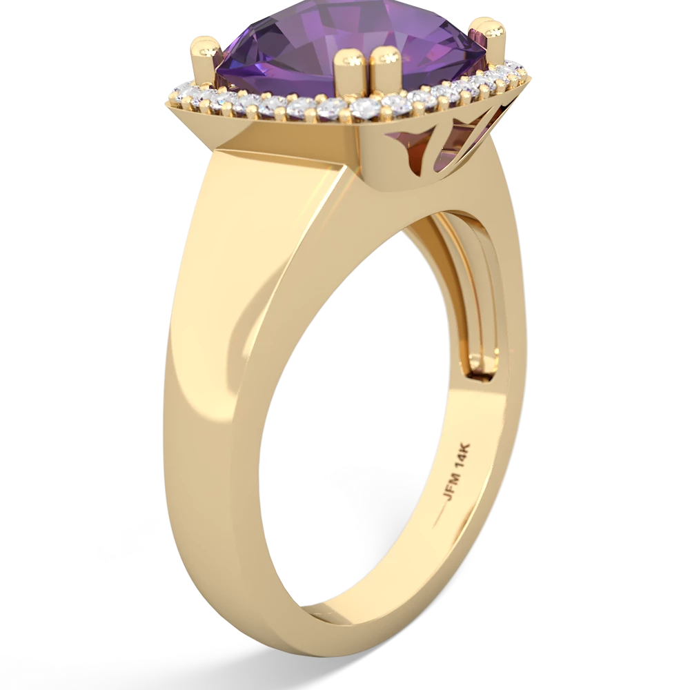 Amethyst Halo Cocktail 14K Yellow Gold ring R2544