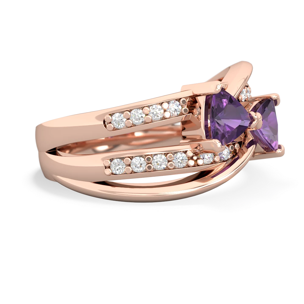 Amethyst Bowtie 14K Rose Gold ring R2360