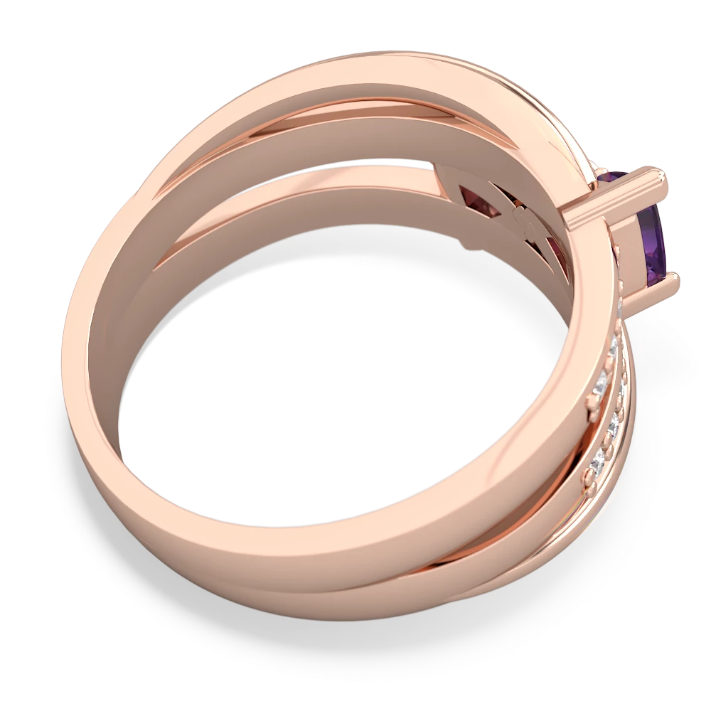 Amethyst Bowtie 14K Rose Gold ring R2360