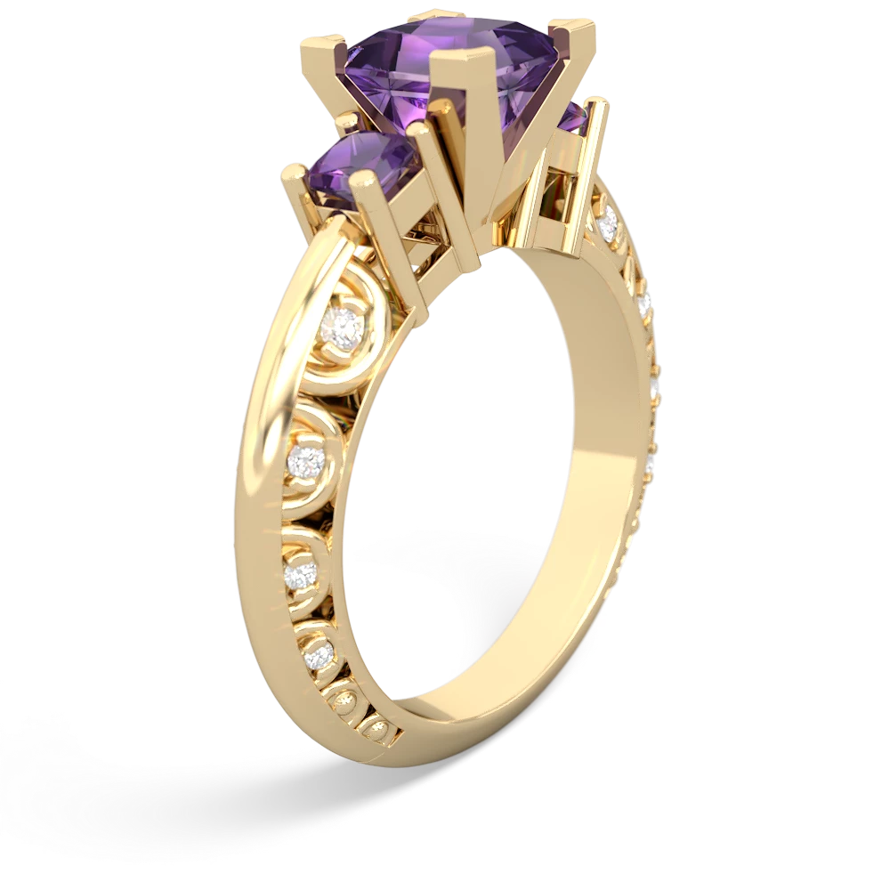 Amethyst Eternal Embrace Engagement 14K Yellow Gold ring C2001