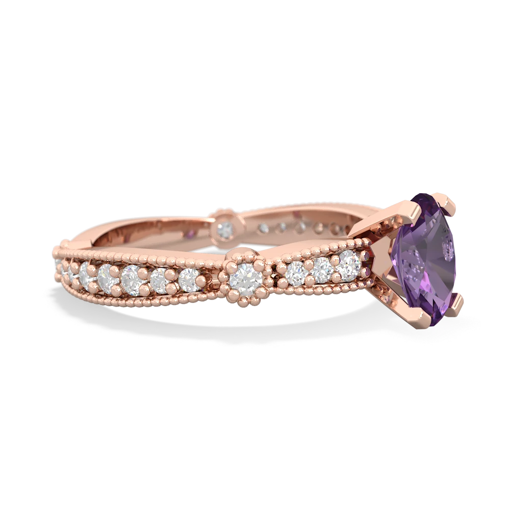 Amethyst Sparkling Tiara 7X5mm Oval 14K Rose Gold ring R26297VL