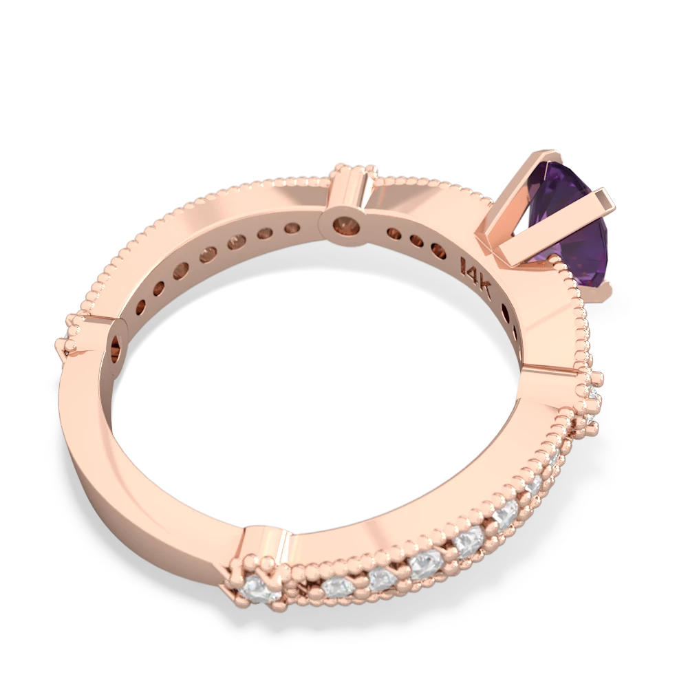 Amethyst Sparkling Tiara 7X5mm Oval 14K Rose Gold ring R26297VL