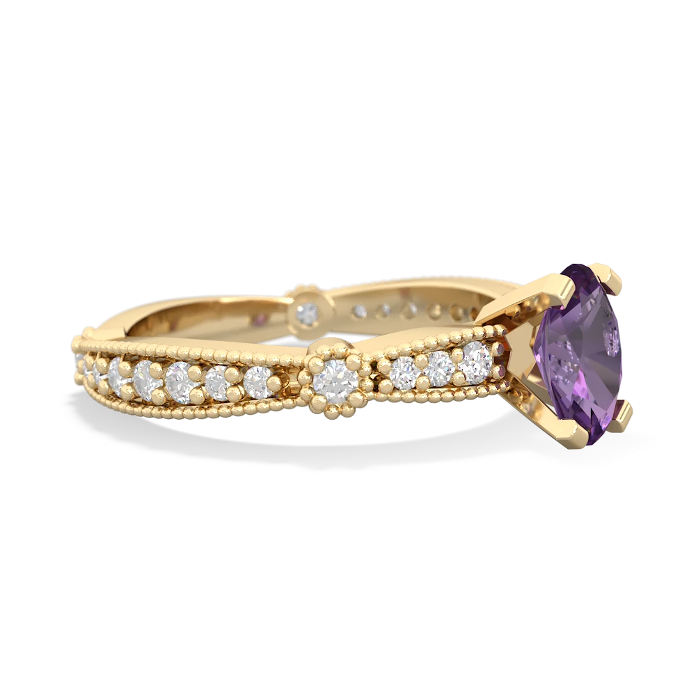 Amethyst Sparkling Tiara 7X5mm Oval 14K Yellow Gold ring R26297VL