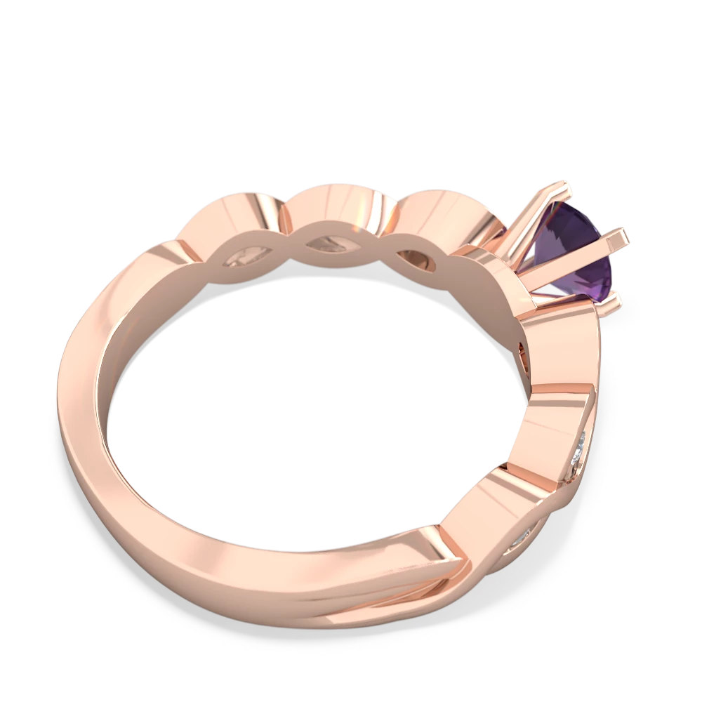 Amethyst Infinity 5Mm Round Engagement 14K Rose Gold ring R26315RD