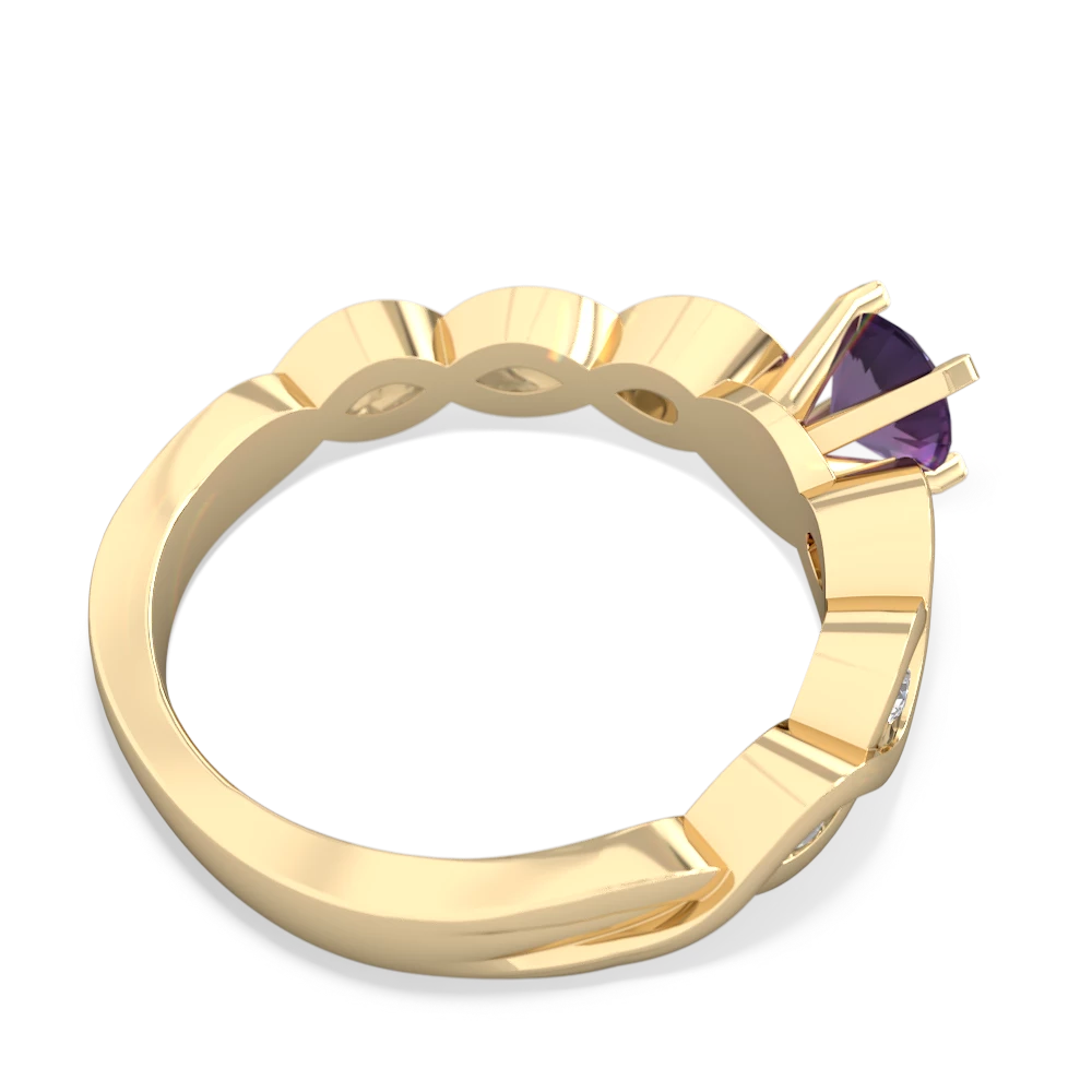 Amethyst Infinity 5Mm Round Engagement 14K Yellow Gold ring R26315RD